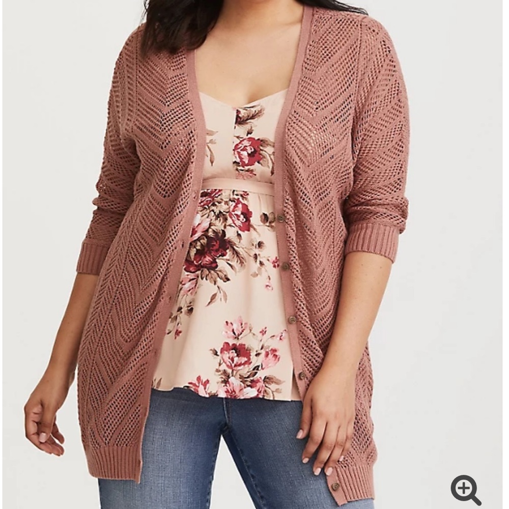Torrid dusty pink Knit Cardigan